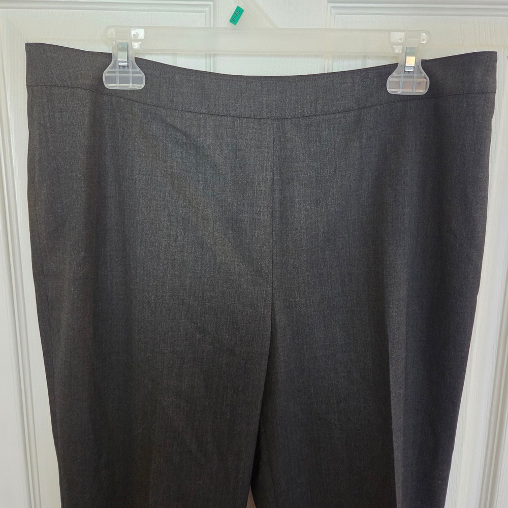 Lafayette 148 New York Bleecker Grey Virgin Wool Blend Straight Leg Pants Sz 12 - Picture 2 of 9